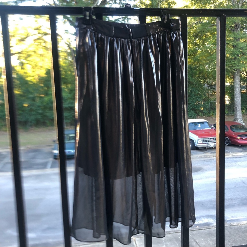 Worthington Black Sheer Midi Skirt